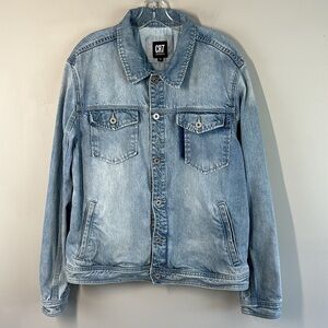 CR7‎ Blue Shadow Patch Trucker Jacket Size XL